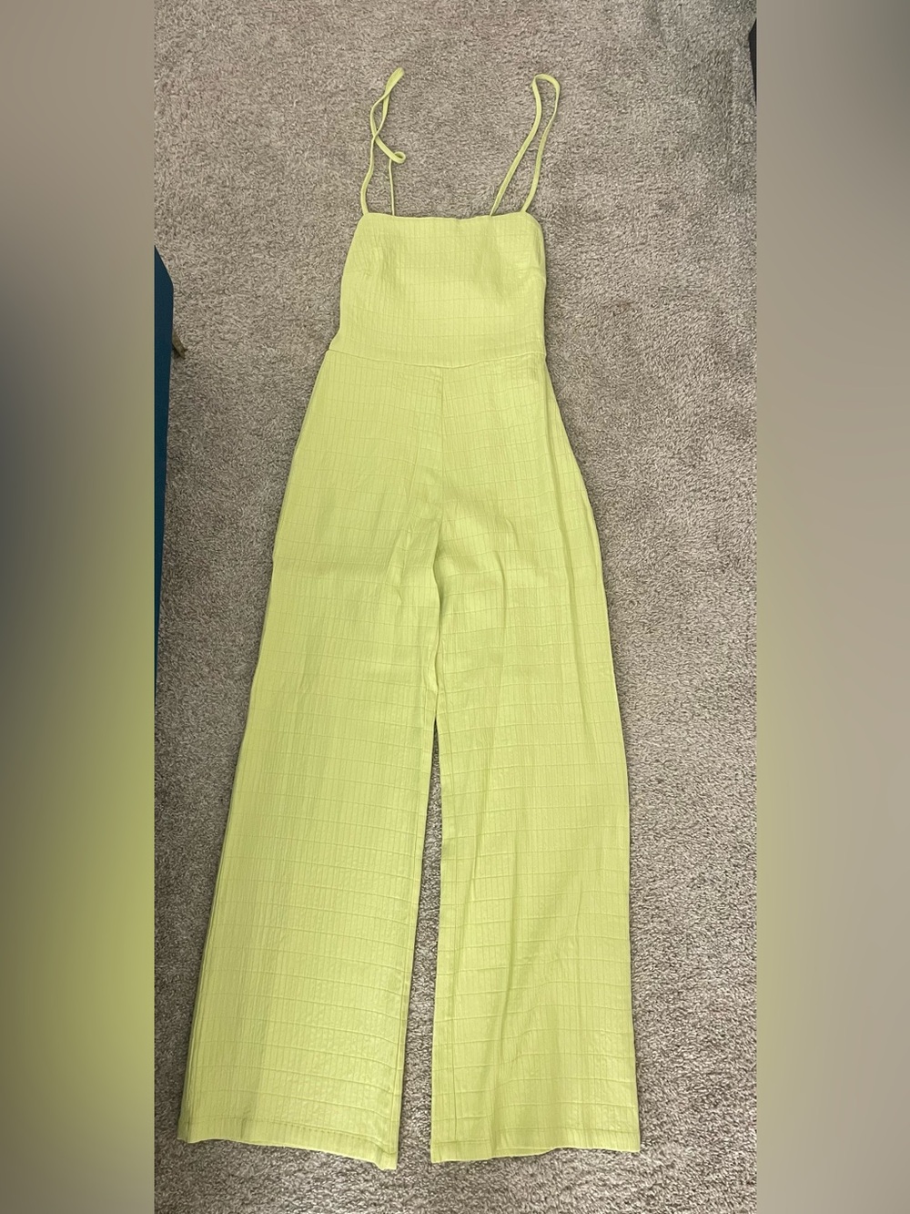 Paloma Wool Strapless Wide-Leg Jumpsuit in Lime